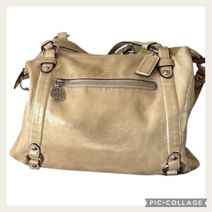 Coach Alexandra Convertible Light Gold Iridescent Shimmering Crossbody Bag